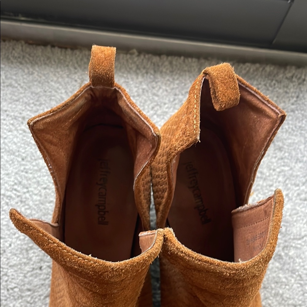 Jeffrey Campbell Brown Textured Women's Ankle Boots - Picture 10 of 11